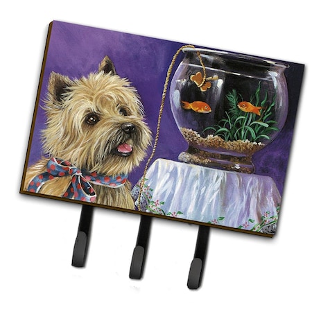 Jensendistributionservices 6 x 2 x 9 in. Cairn Terrier Gone Fishing Leash or Key Holder MI1721370